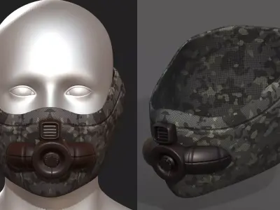 Gas mask respirator scifi futuristic 3d  Low-poly 3D model