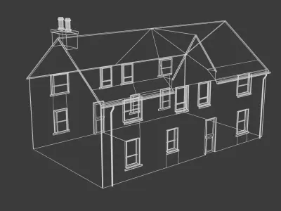 Loch Ness Scottish Countryside House 3D model