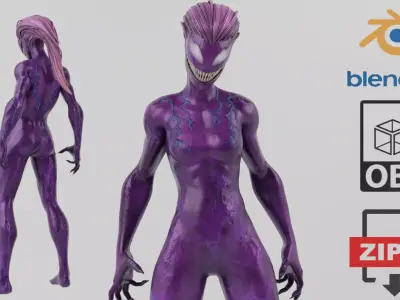 Agony Symbiote Low-poly 3D model