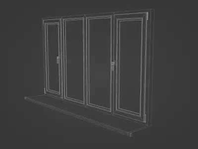 Plastic Window Low-poly 3D model