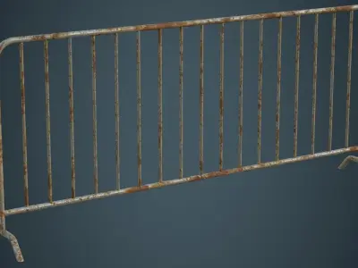 Crowd Barrier 1B Low-poly 3D model