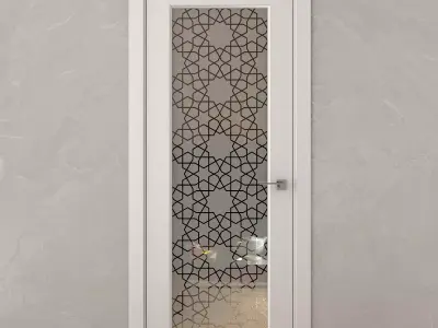 Interior door with treated glass  3D model