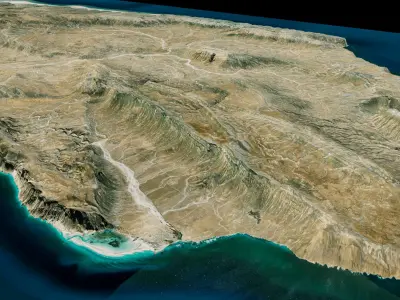 socotra island 3d model terrain Low-poly 3D model