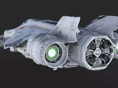 Futuristic Spaceship  Low-poly 3D model
