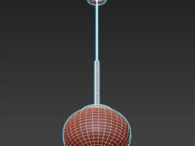 ALIVE modern pendant light with clear glass shade 3D model