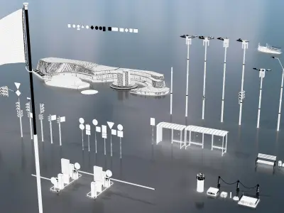 Props street Kyiv Ukraine  Free low-poly 3D model