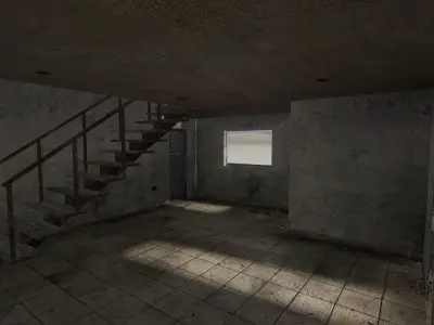 Small house - abandoned and ruined - Game-ready asset Low-poly 3D model