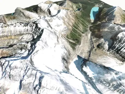 Mount Victoria and Lake Louise Canada 3D model