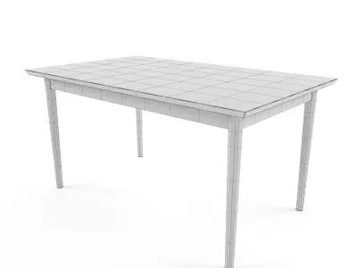 Dion Oak Veneer Parquet Dining Table Low-poly 3D model