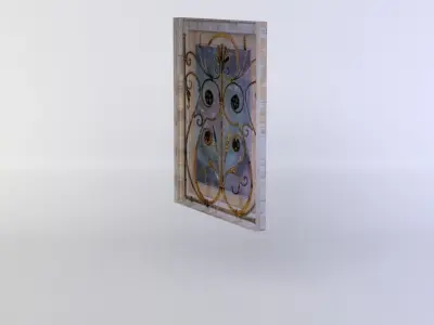 Window with grating  Low-poly 3D model