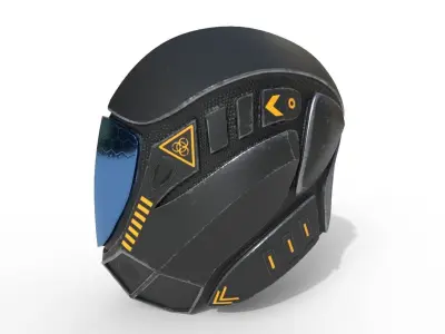 Scifi Helmet Low-poly 3D model