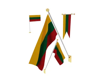 Flags of Lithuania 3D model