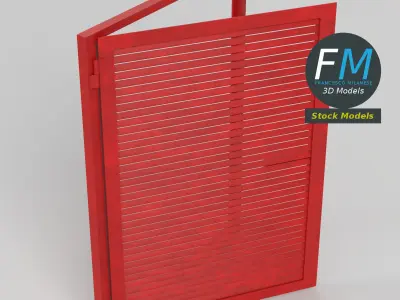 Vintage Metal Window Shutter 3D model