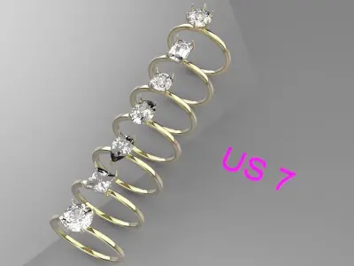 RINGS WITH SIX KIND OF DIAMOND 3D print model