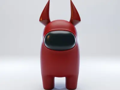 Among Us Devil Horns Character 3D model