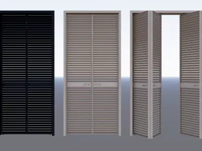 Interior folding shutter door -A3 3D model