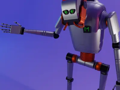 ROBOT in circle Low-poly 3D model