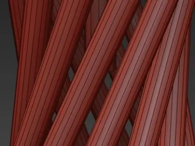 Polished brass and silver twist 3D model
