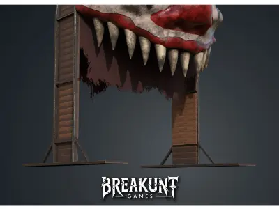  Horror Circus Entrance Clown Head - 3d Model 3D model