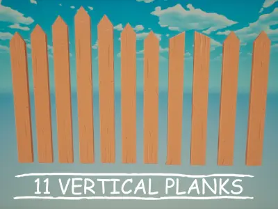Stylized Wooden Fence Pack - 3D Game Asset Low-poly 3D model