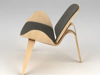 Hans J Wegner Lounge CH07 3D model
