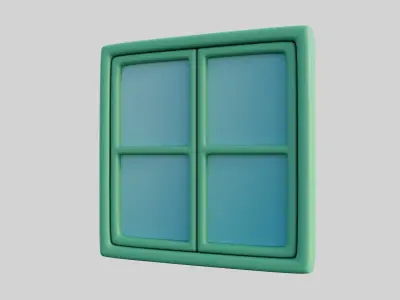 Cartoon Window 3a 3D model