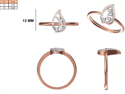 Ladies-Elegant Stone Rings For Womens 16 3D print model