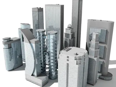 12 Buildings 3D Models 3D model