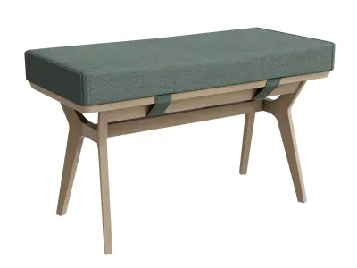 End Of Table Dining Bench Bay Green And Oak 3D model