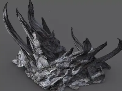 Prehistoric ice cliff rocks 3D model