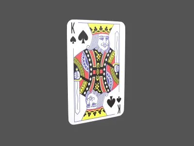 Poker Cards Spades King V1 001 Low-poly 3D model
