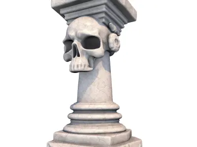 Temple Stone Skull Pillar 6 3D print model