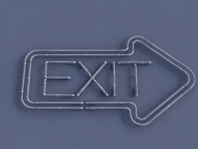 Exit Neon Sign 3D model