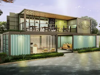 Container Cafe and Office - Not Include OBJ Files 3D model