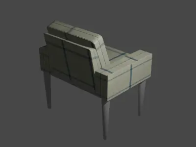 Elegant 3D Models of Wing Chair Low-poly 3D model