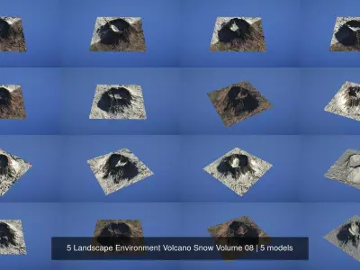 5 Landscape Environment Volcano Snow Volume 08 3D Model Pack
