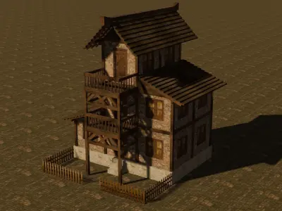 Medieval house eleven 19 Low-poly 3D model