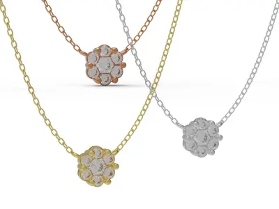 Flower Pendant 3D print model 4