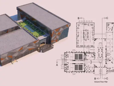 7 Projects - Art Center 2021 - 2Ds Plans - 3Ds Files 3D Model Pack