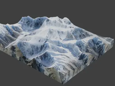 Momhil Sar Mountain Low-poly 3D model
