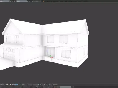 American House  House03  Low-poly  without Textures Low-poly 3D model