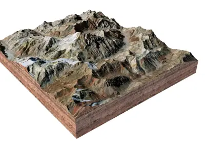 Aconcagua Mountain Argentina 3D model