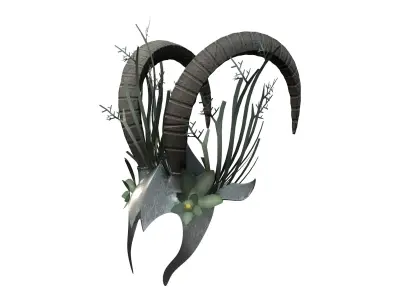 Horns Fantasy Helmet Head Piece Tiara Low-poly 3D model