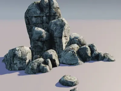 Rocky Cliff Low-poly 3D model