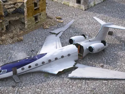  Private Jet Aircraft Wreckage Crashed 