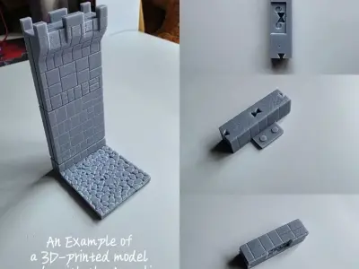 Medieval Floor to Wall Connector Tile Snap-Fit Modular print 3D print model
