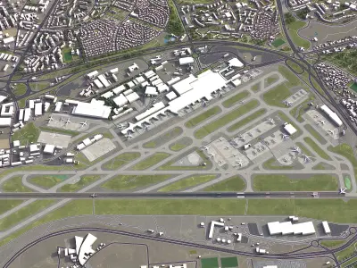 Lisbon - Humberto Delgado Airport - LIS Low-poly 3D model