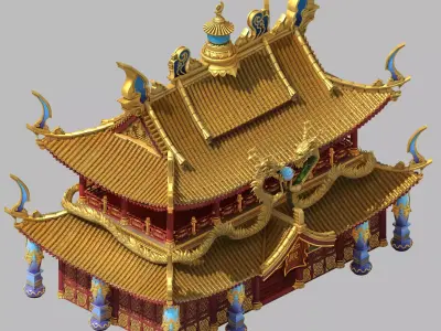 Game Architecture - Royal Palace - Main Building 01 3D model
