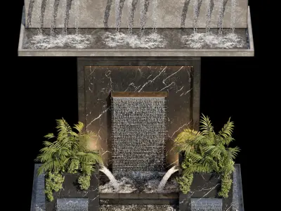 Waterfall fountains cascade 04 3D model