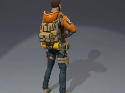 Stylized  Soldier Character Low-poly 3D model